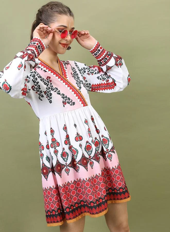 Vishudh Printed Empire Waist Dress