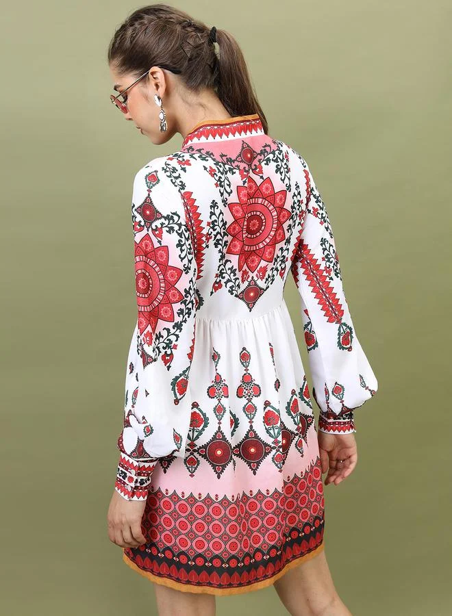Vishudh Printed Empire Waist Dress