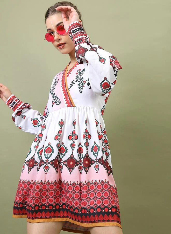 Vishudh Printed Empire Waist Dress