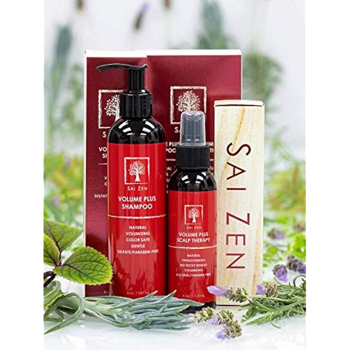 Sai Zen Volume Plus Set | Volumizing Shampoo 8 oz. & Scalp Therapy Spray 4 oz. | Anti-Thinning Formula | Made in USA | Sulfate, Alcohol & Paraben Free - Image 2