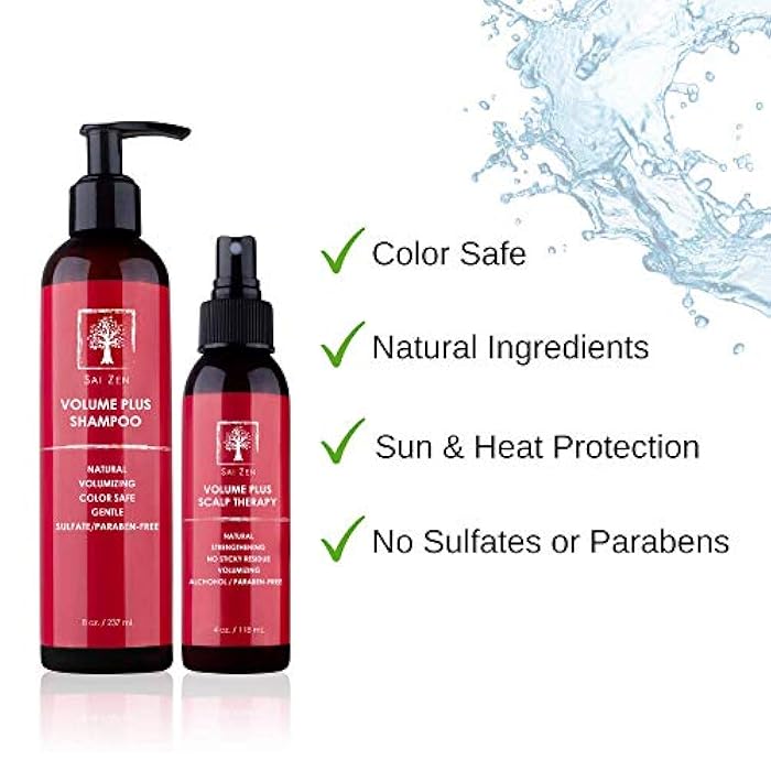 Sai Zen Volume Plus Set | Volumizing Shampoo 8 oz. & Scalp Therapy Spray 4 oz. | Anti-Thinning Formula | Made in USA | Sulfate, Alcohol & Paraben Free - Image 3