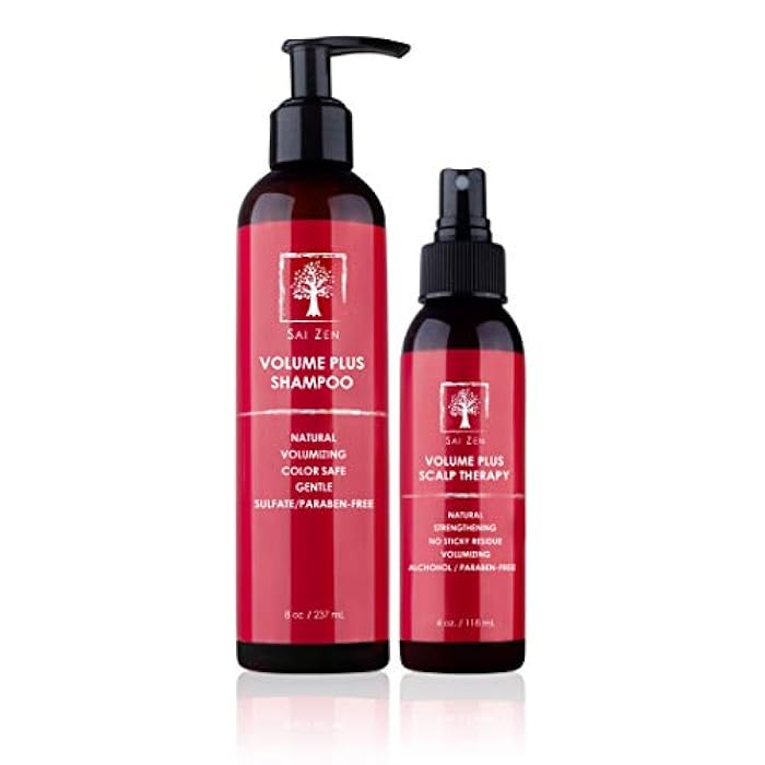 Sai Zen Volume Plus Set | Volumizing Shampoo 8 oz. & Scalp Therapy Spray 4 oz. | Anti-Thinning Formula | Made in USA | Sulfate, Alcohol & Paraben Free - Image 1