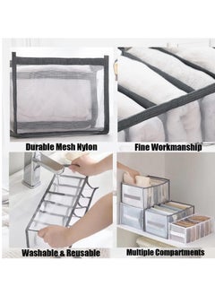 Arabest Wardrobe Clothes Organizer 9 Grids, Drawer Organizers for Clothing With Side Handles, Foldable Closet and Storage Basket, Clothes Compartment Box Bedroom Dorm Room 2 PCS,Grey  - Image 3