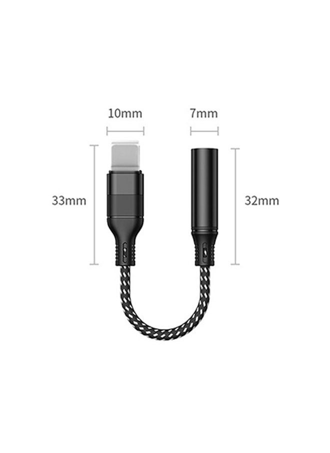 Lightning To USB 3.5mm Headphone Jack Adapter Black