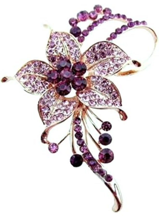 Goolsky Crystal Pearl Flower Brooches Pins Fashion Beautiful Created Rhinestone Floral Brooch Good Idea for Party Dance Wedding Banquet for Elegant Women Girl  - Image 1