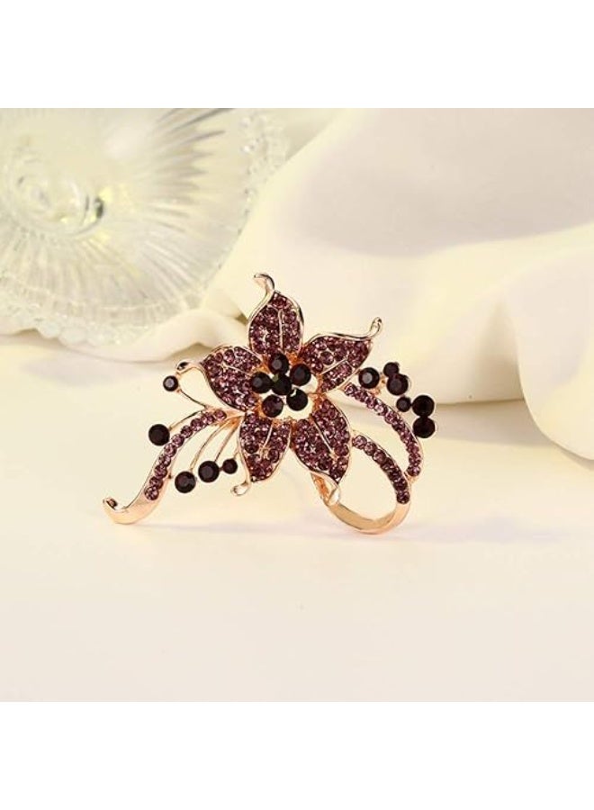 Goolsky Crystal Pearl Flower Brooches Pins Fashion Beautiful Created Rhinestone Floral Brooch Good Idea for Party Dance Wedding Banquet for Elegant Women Girl  - Image 2