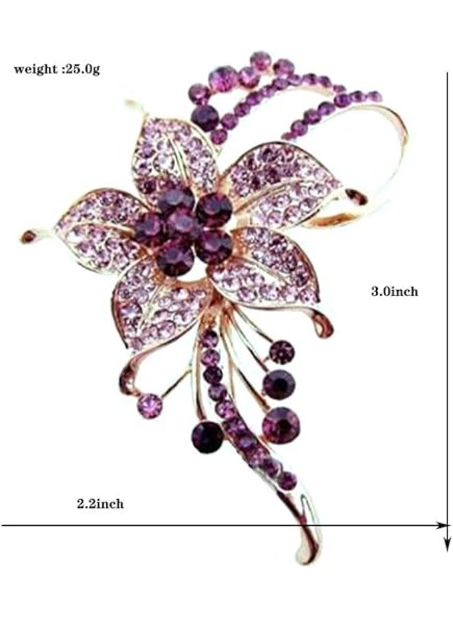 Goolsky Crystal Pearl Flower Brooches Pins Fashion Beautiful Created Rhinestone Floral Brooch Good Idea for Party Dance Wedding Banquet for Elegant Women Girl  - Image 4