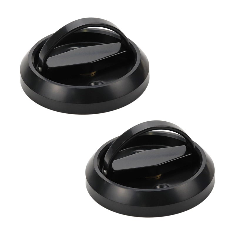 FarBoat 2pcs Round Embeded Hidden Concealed Handles Recessed Flush Pulls for Cabinet Door Closet Cupboard 74mm29inch OD Black