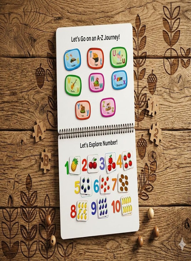 eToymart Busy Binder Book for Toddlers - Alphabet, Numbers, Colors Matching, Emotions Learning & Good Habits (Level 2) | Educational Book | Montessori Learning Velcro Book for Kids 3-5 Years - Image 3