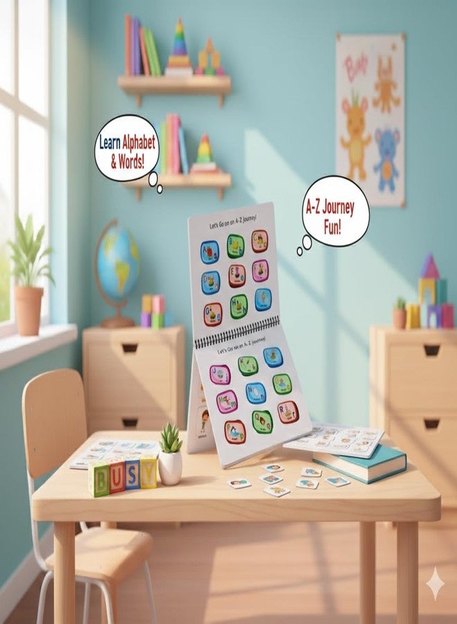 eToymart Busy Binder Book for Toddlers - Alphabet, Numbers, Colors Matching, Emotions Learning & Good Habits (Level 2) | Educational Book | Montessori Learning Velcro Book for Kids 3-5 Years - Image 5