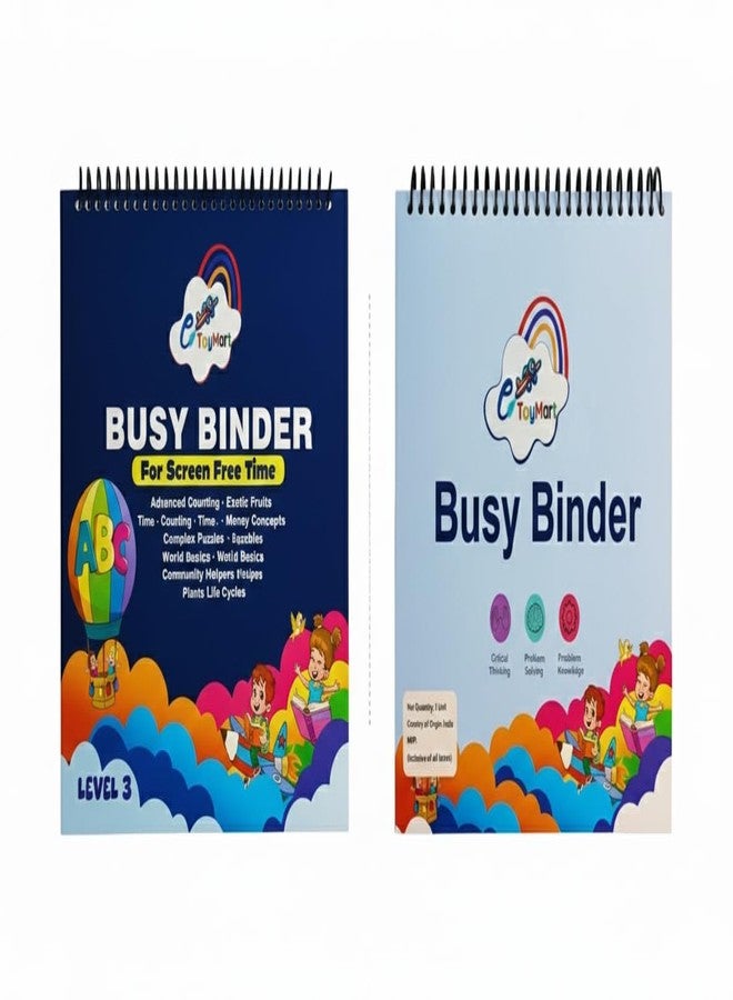 eToymart Busy Binder Book for Toddlers - Alphabet, Numbers, Colors Matching, Emotions Learning & Good Habits (Level 2) | Educational Book | Montessori Learning Velcro Book for Kids 3-5 Years - Image 1