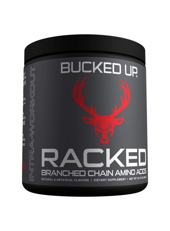 Bucked Up BCAA RACKED™ أحماض أمينية متفرعة السلسلة | L-Carnitine، Acetyl L-Carnitine، GBB | استعادة بعد التمرين، تخليق البروتين، BCAAs للعضلات النحيفة التي يمكنك الشعور بها! 30 حصة (Blood Raz) - Image 1