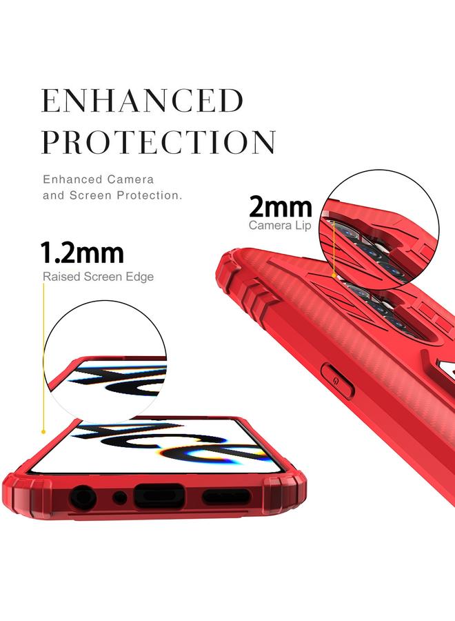 erorex Case For OPPO Realme X2 Pro / Reno Ace Carbon Fiber Protective Case with 360 Degree Rotating Ring Holder - Image 4