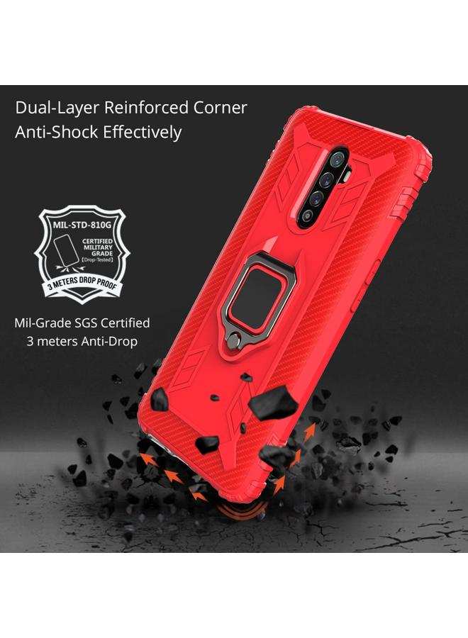 erorex Case For OPPO Realme X2 Pro / Reno Ace Carbon Fiber Protective Case with 360 Degree Rotating Ring Holder - Image 5