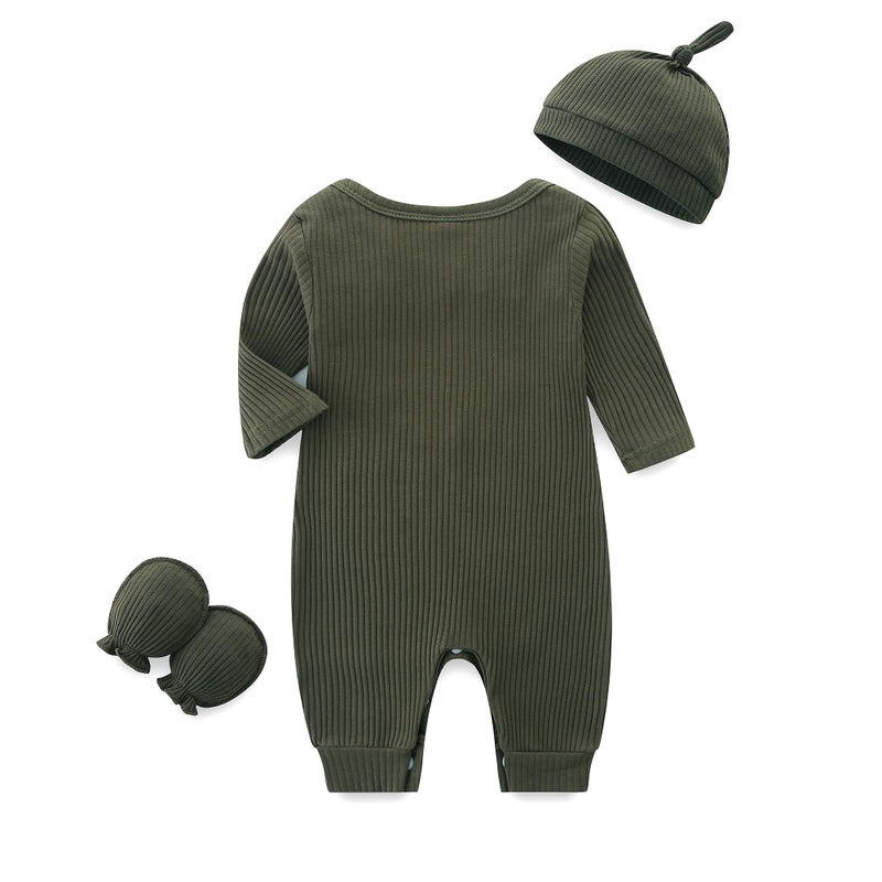 Bibimom Newborn Photography Outfits Boy Girl 0-3 Months Green Stretchy Breathable Bodysuit - Image 2