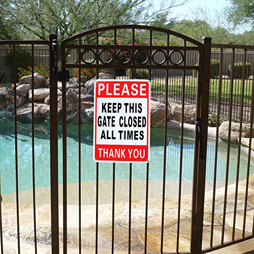 Enjoyist 2-Pack Please Keep This Gate Closed Sign 10"x 7" .04" Aluminum Reflective Sign Rust Free Aluminum-UV Protected and Weatherproof - Image 5