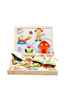 Generic Multifunctional Wooden Kids Animal Drawing Board Magnetic Writing Drawing Board Kids Educational Toys On The Board 