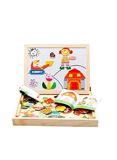 Multifunctional Wooden Kids Animal Drawing Board Magnetic Writing Drawing Board Kids Educational Toys On The Board