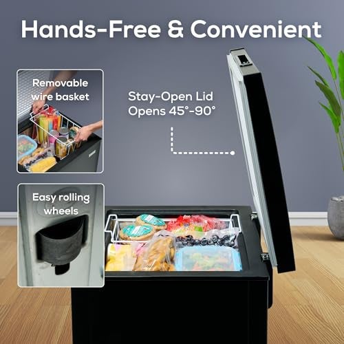 Igloo 3.5 Cu. Ft. Chest Freezer with Removable Basket and Front Defrost Water Drain, Small Deep Freezer Perfect for Homes, Garages, and RVs, Black - Image 3