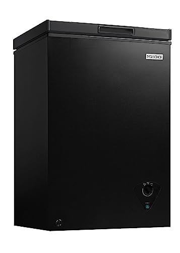 Igloo 3.5 Cu. Ft. Chest Freezer with Removable Basket and Front Defrost Water Drain, Small Deep Freezer Perfect for Homes, Garages, and RVs, Black - Image 1