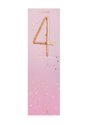 Rose Gold Sparkler Candle - Number 4 - view 3