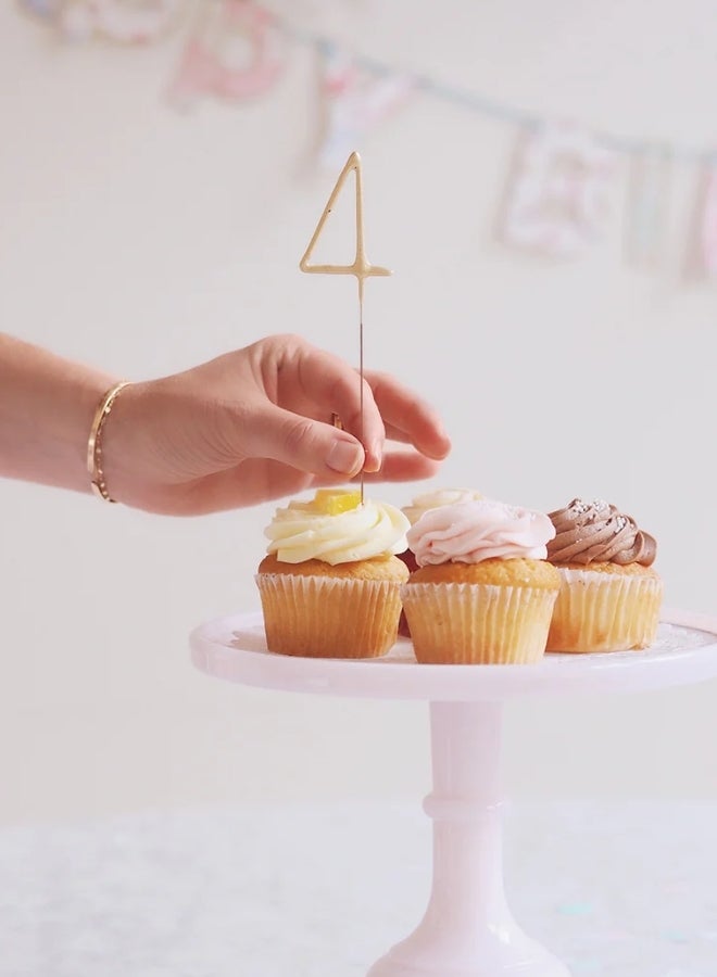 Wondercandle شمعة متلألئة باللون الوردي الذهبي - الرقم 4 - Image 2