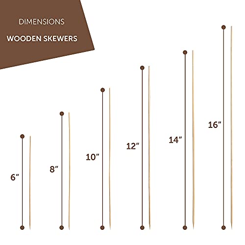 DEERA 16 Inch Bamboo BBQ Skewers – 5mm Thick Heavy-Duty Sticks – Pack of 100 - Image 3