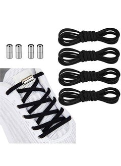 2 Pairs Elastic No Tie Shoe Laces Black