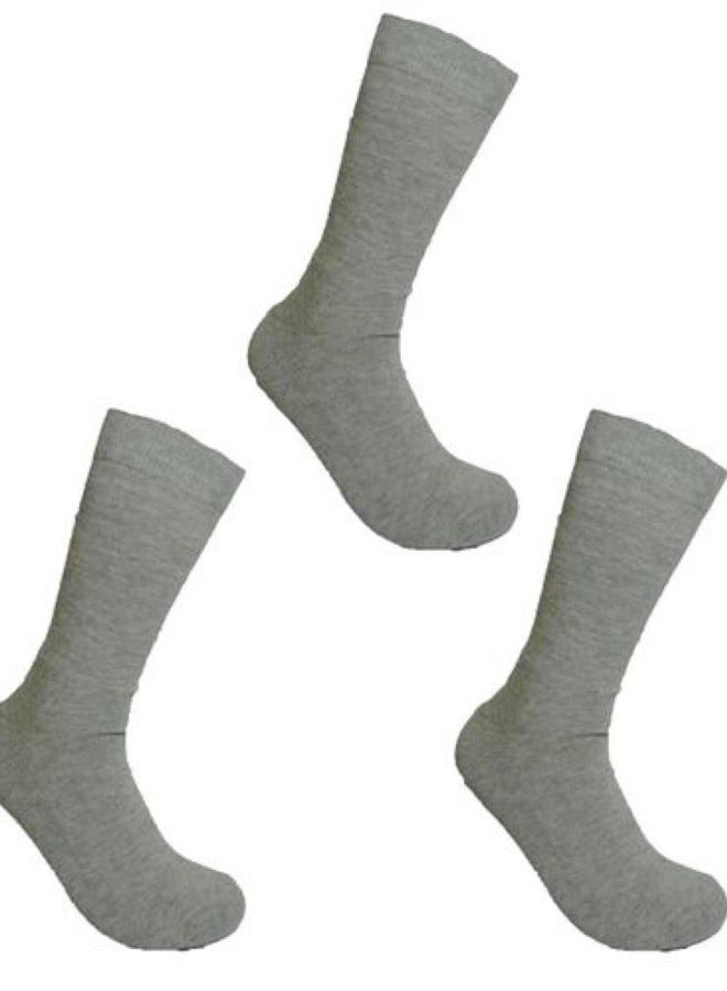 Solo Men Classic Long Grey Socks Pack 3 Pairs