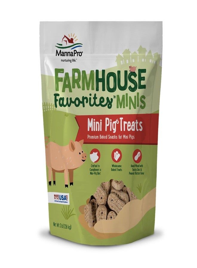 Manna Pro Farmhouse Favorites Mini Pig Treats, Baked Snack for Mini and Teacup Pigs, Hand-Mixed, Peanut Butter Flavored, Supports Training and Bonding, Premium Treats for Small Pigs, 3 lb Bag - Image 1