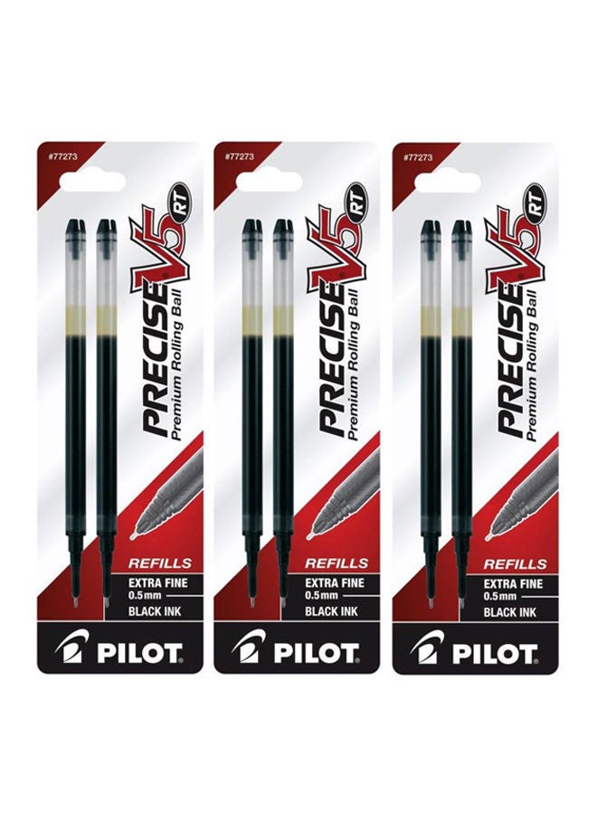 NIBEMINENT Pack Of 6 Precise V5 RT Rolling Ball Pens Black 