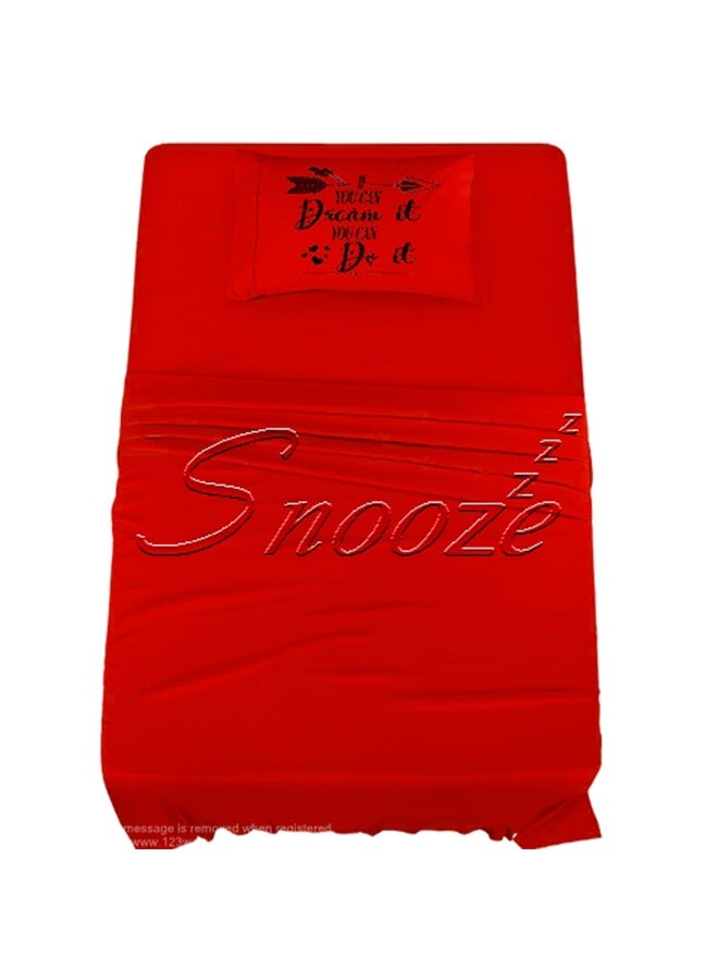 snooze Pillowcases set, 2 pcs, 45*65 cm, (Dream design) Red - Image 2
