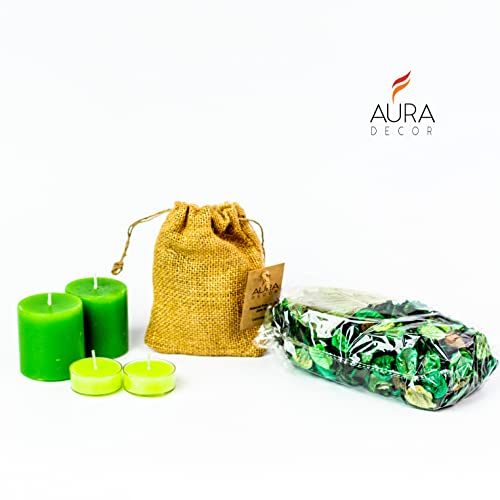 AURA DECOR AuraDecor Candle Gift Set || Air Freshener || Pillar Candle || Potpourri || Acrylic Tealight Candles || Gift Set || Tealight Candles|| Aromatherapy || Aroma Set (Jute_Lemongrass) - Image 3