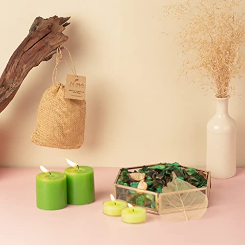 AURA DECOR AuraDecor Candle Gift Set || Air Freshener || Pillar Candle || Potpourri || Acrylic Tealight Candles || Gift Set || Tealight Candles|| Aromatherapy || Aroma Set (Jute_Lemongrass) - Image 5