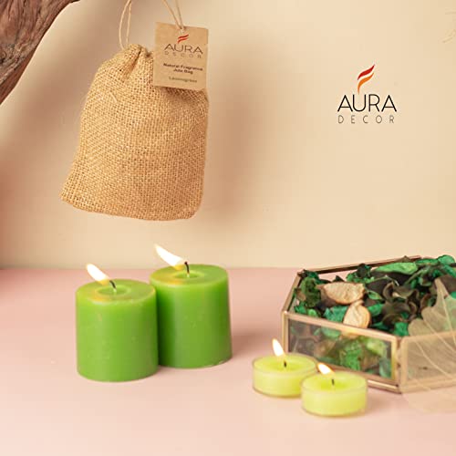 AURA DECOR AuraDecor Candle Gift Set || Air Freshener || Pillar Candle || Potpourri || Acrylic Tealight Candles || Gift Set || Tealight Candles|| Aromatherapy || Aroma Set (Jute_Lemongrass) - Image 4