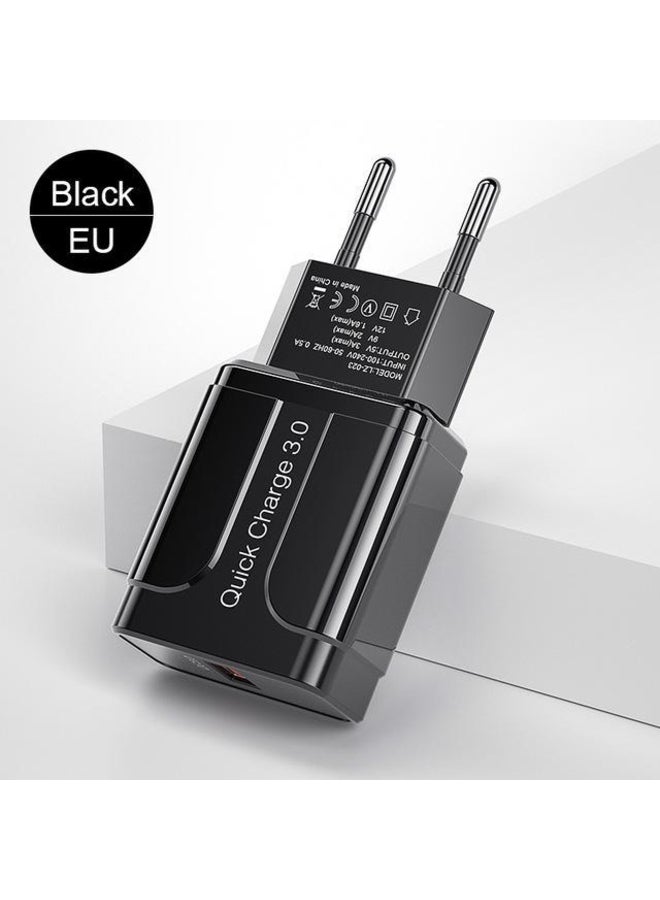 Rock Quick Charge 18W QC 3.0 Fast charger USB portable Charging Mobile Phone Charger For iPhone 11 Samsung s20 Xiaomi Huawei EU US Plug  - Image 1