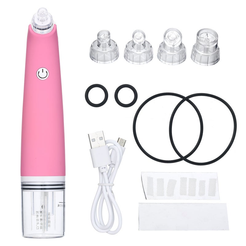 Electric Blackhead Remover: 3 Suction Levels, Liquid Holder, 4 Replaceable ABS Suction Heads - Painless Skin Tightening, Portable Ergonomic Design for Daily Facial Cleansing & Travel - Image 1
