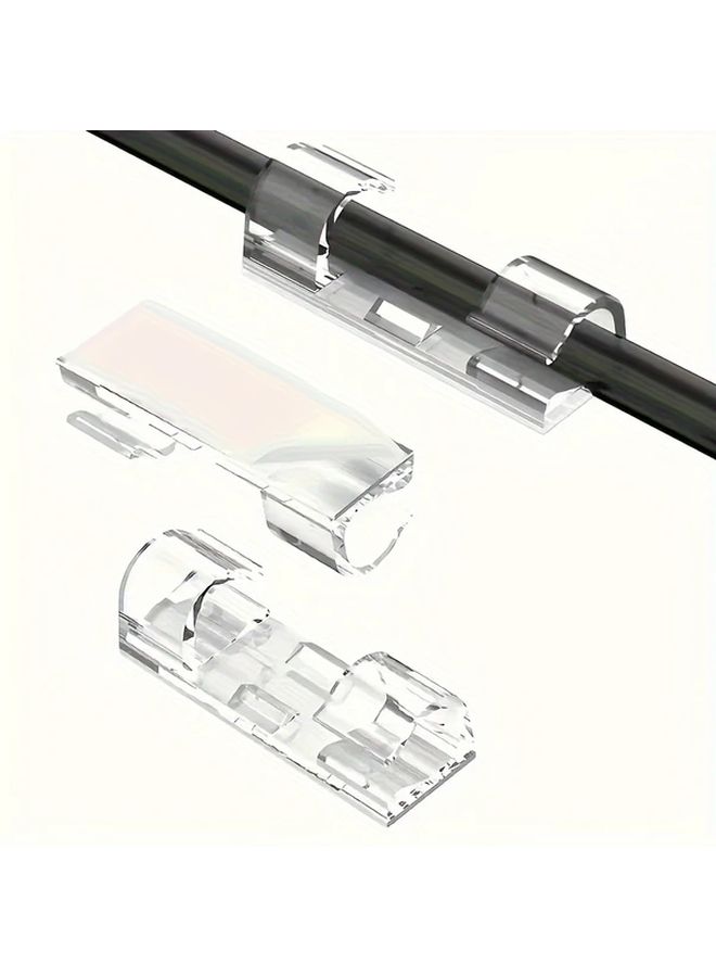 100pcs Adhesive Cable Clamps Transparent Wire Brackets For Wall Management - Image 4