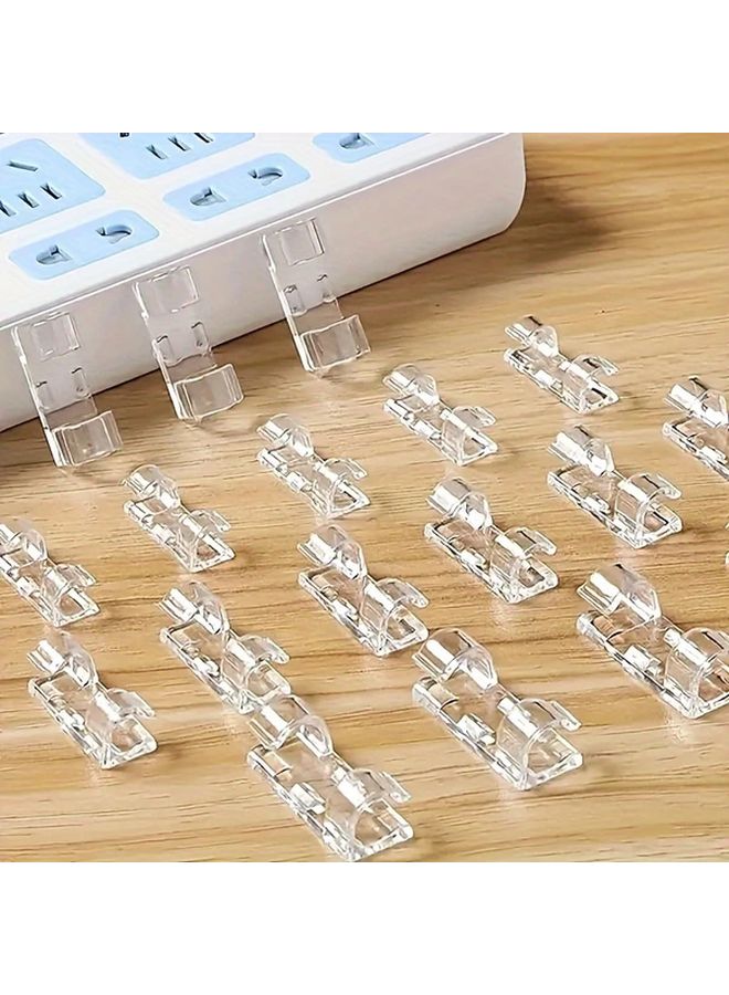100pcs Adhesive Cable Clamps Transparent Wire Brackets For Wall Management - Image 2