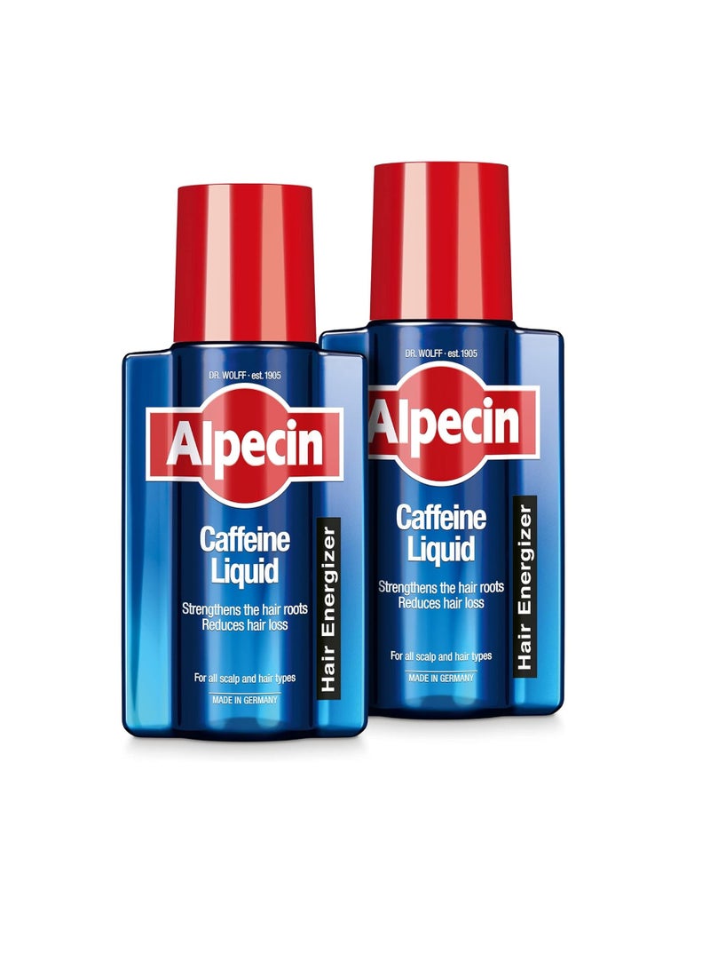 Alpecin Alpecin Alpecin Caffeine Liquid Hair Energizer for Men, 200ml (Pack of 2) – Anti Hair Loss Scalp Tonic with Caffeine, Zinc & Niacinamide – German Formula for Stronger, Thicker Hair - Image 1