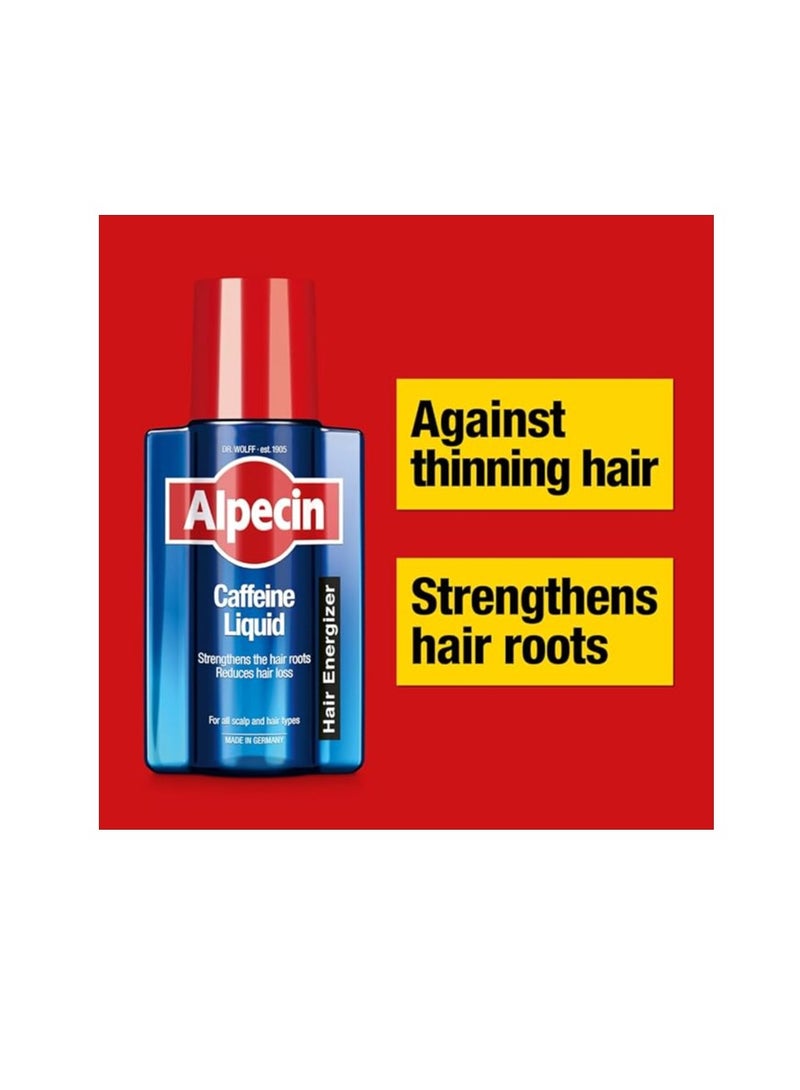 Alpecin Alpecin Alpecin Caffeine Liquid Hair Energizer for Men, 200ml (Pack of 2) – Anti Hair Loss Scalp Tonic with Caffeine, Zinc & Niacinamide – German Formula for Stronger, Thicker Hair - Image 2
