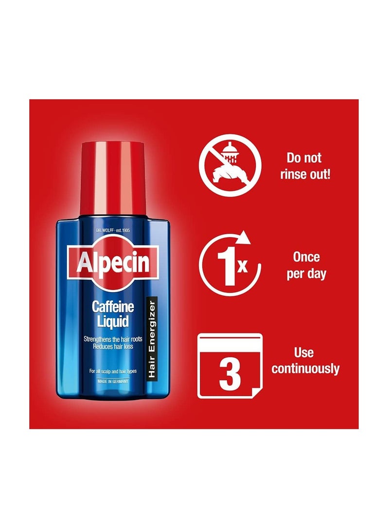 Alpecin Alpecin Alpecin Caffeine Liquid Hair Energizer for Men, 200ml (Pack of 2) – Anti Hair Loss Scalp Tonic with Caffeine, Zinc & Niacinamide – German Formula for Stronger, Thicker Hair - Image 5
