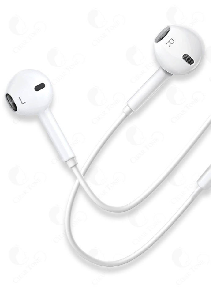 أفضل سماعات أذن سلكية من النوع C مزودة بميكروفون | كابل متين بطول ۱.۲ متر | صوت مكاني عالي الدقة، صوت جهير عميق وتقليل الضوضاء | مريحة عند الارتداء | سماعة رأس صوتية USB-C عالمية (بيضاء) - Image 1