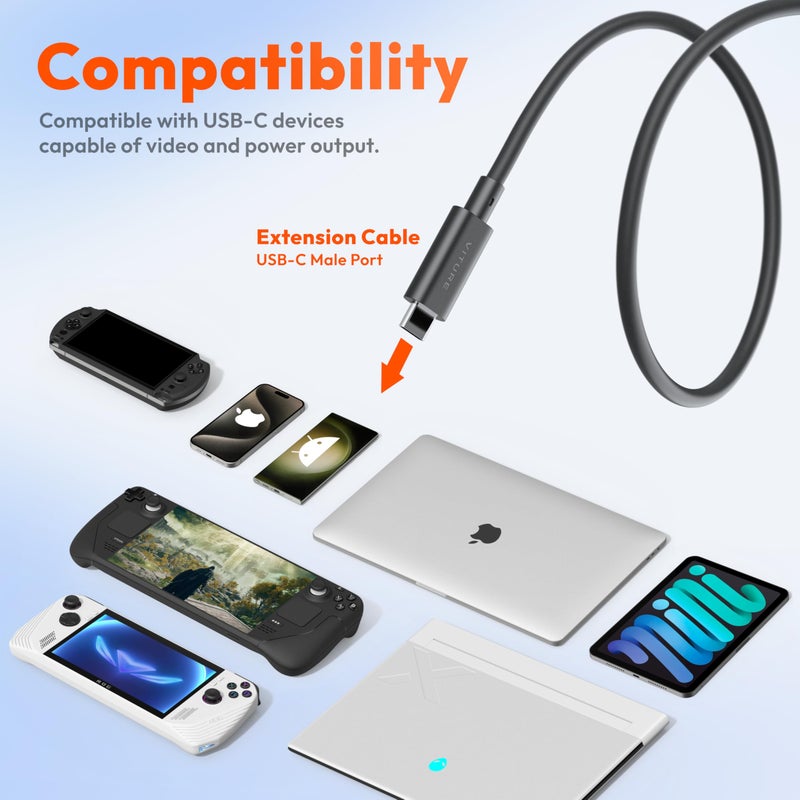 VITURE كابل تمديد بيانات VITURE USB-C بطول 50 سم، متوافق مع نظارات XR الذكية - Image 4