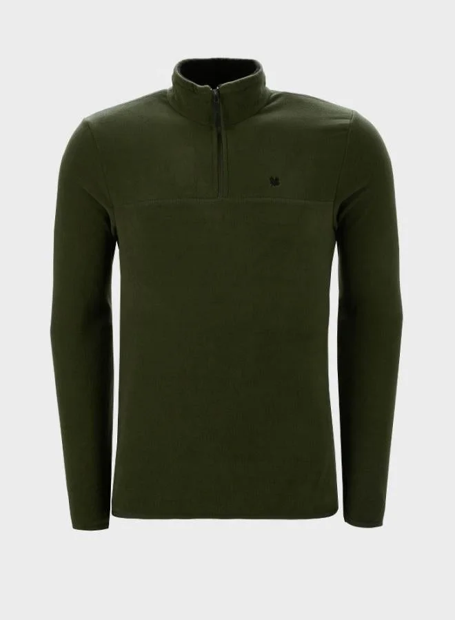 Buratti  Buratti Slim Fit Anti-Pilling Non-Flapping Batwing Collar Cold-Resistant Brushed Fleece Men's POLAR 5906001 for Men | Best Price UAE