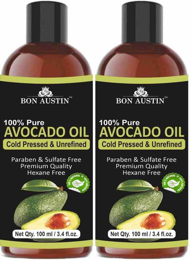 Bon Austin 100% Pure Organic Cold Pressed Avocado oil Deep Tissue Moisturizer for Hair Face & Skin Combo pack of 2 bottles of 100 ml(200 ml) - Image 1