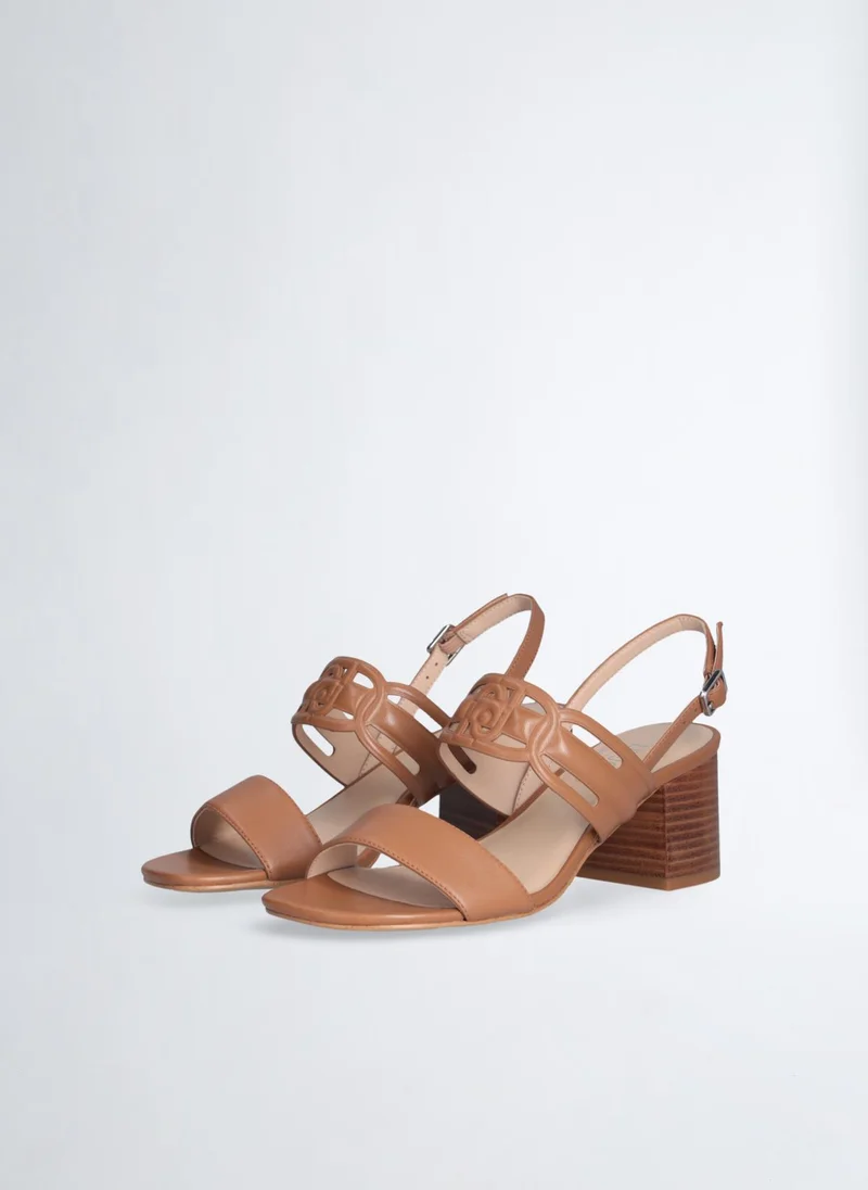 Liu Jo Leather sandals with wide heel