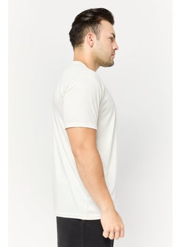 RBX Men Sportswear Fit Short Sleeve Training T Shirt, Off White  - Image 3