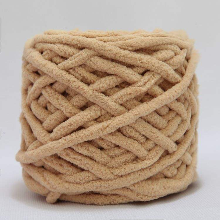 Ice thread soft coarse wool handmade diy knitting scarf wool ball hook crochet slippers thread self-woven wool ball 16 Khaki 