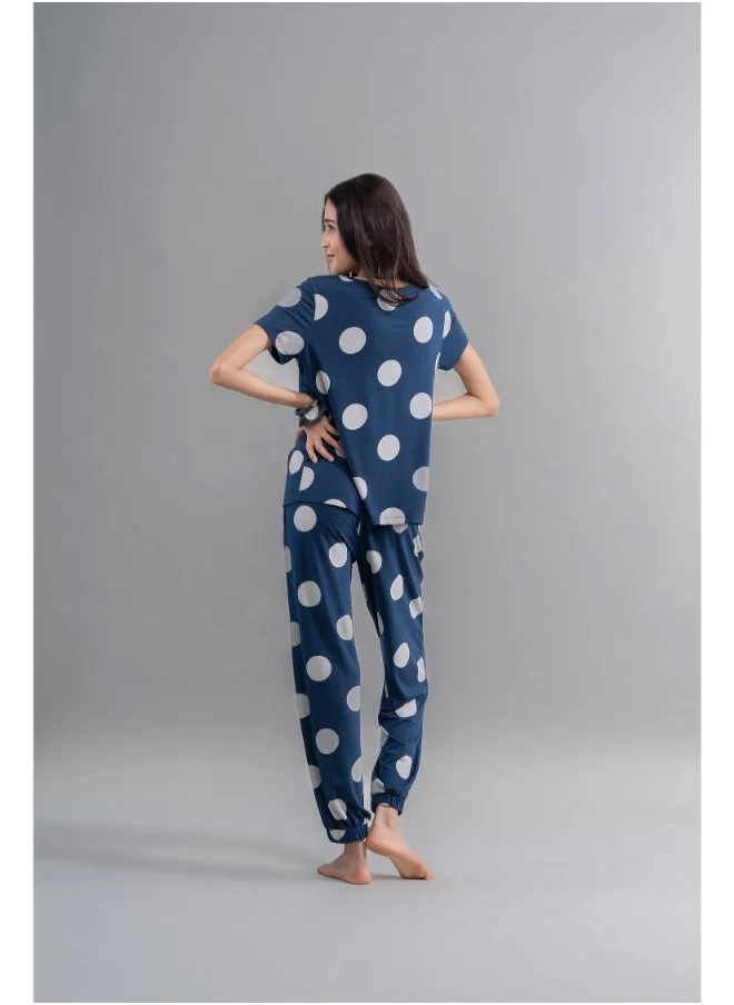 نسيسيرا Sleepy Navy Polka Supima Pajama Set